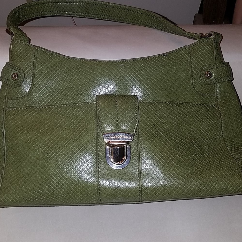 Liz Claiborne Green Snakeskin Handbag